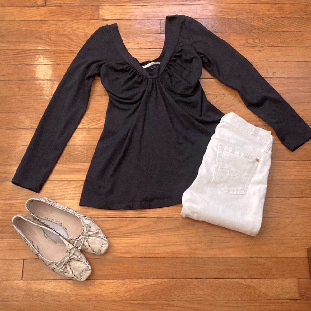 NWOT Susana Monaco V-neck Long Sleeve A-line Top 💙
